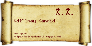 Kálnay Kandid névjegykártya